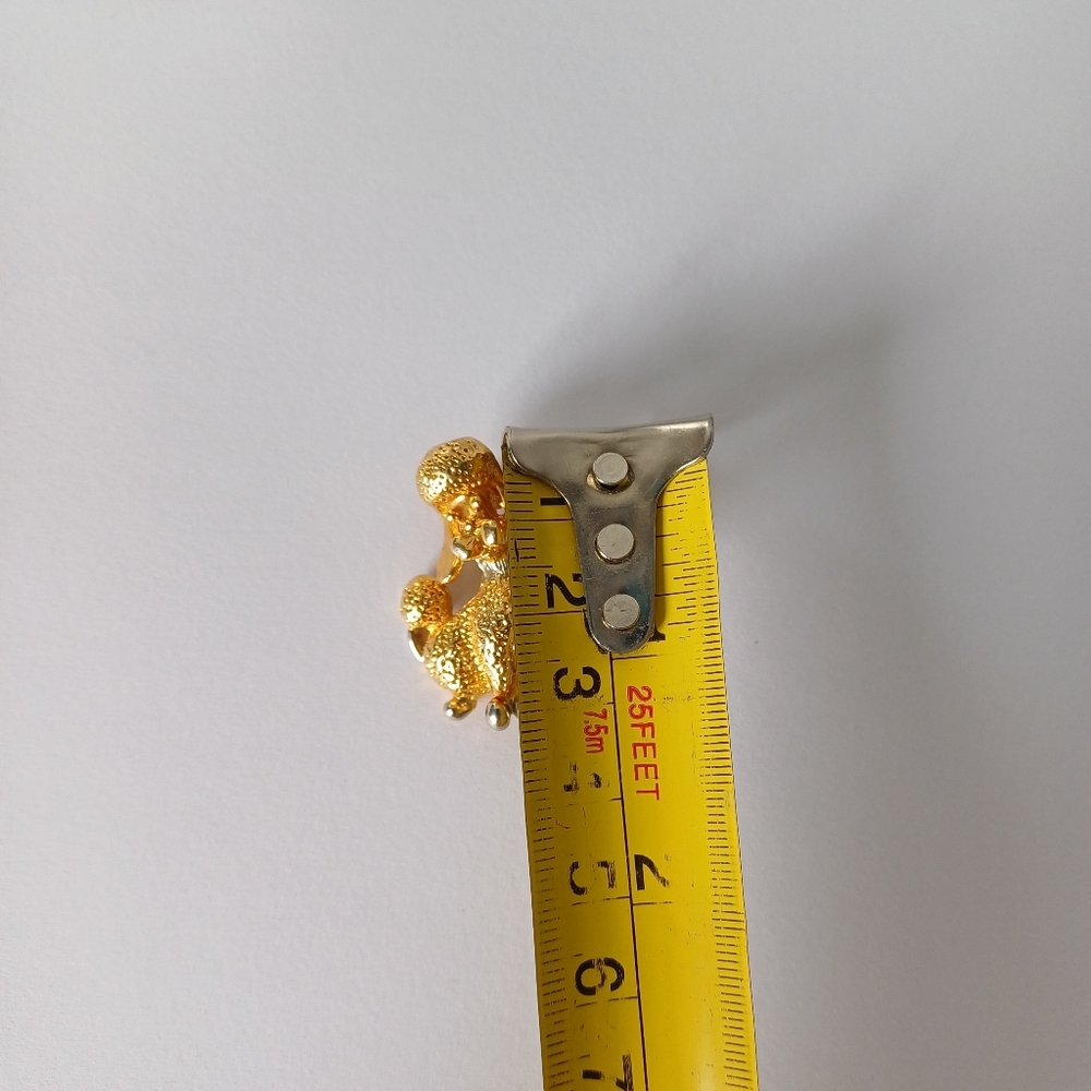 Gold Tone Poodle Brooch 1 1/4" - Picture 4 of 4